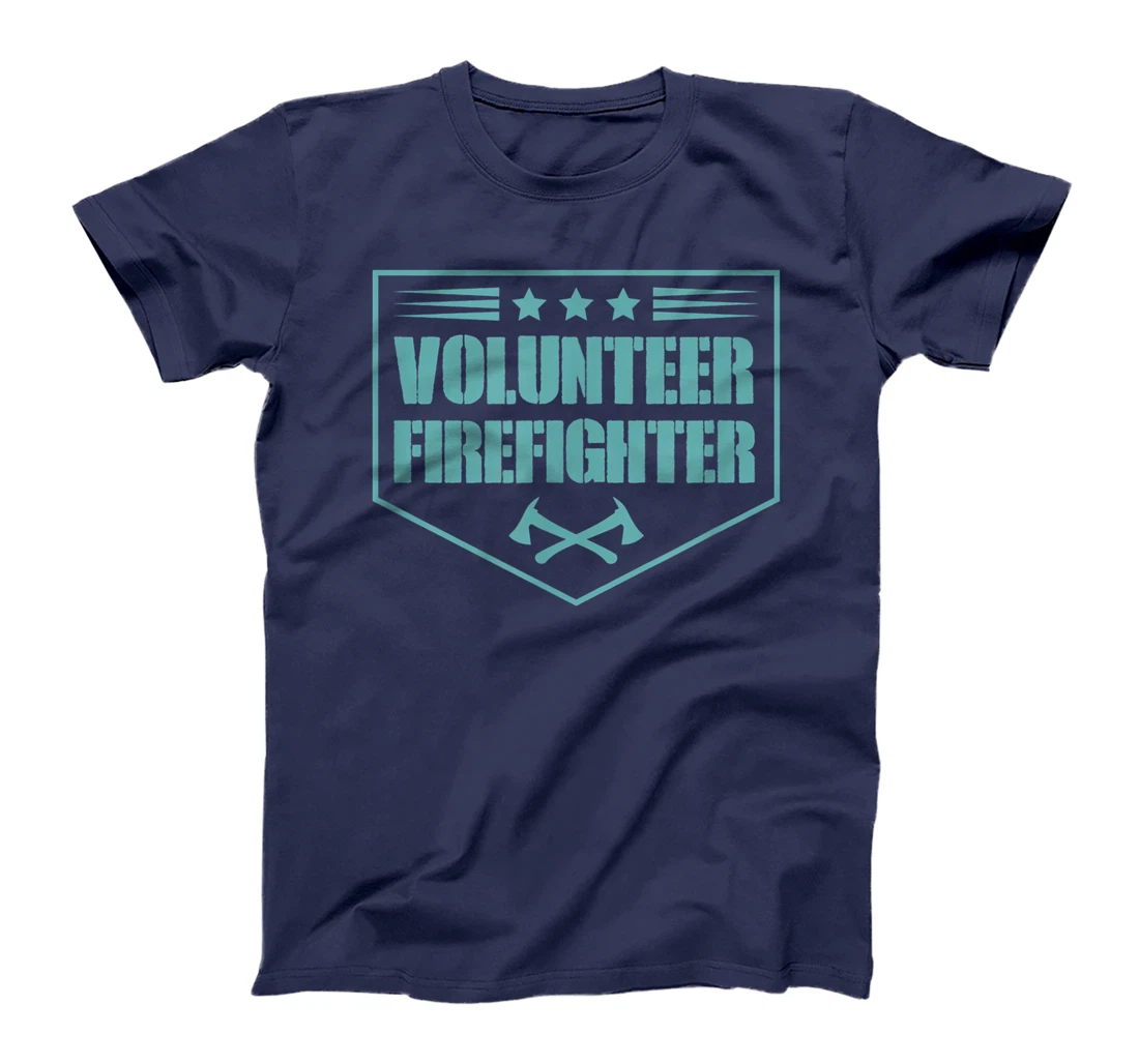 Volunteer Firefighter Funny Cool Axe Symbol Emblem America T-Shirt