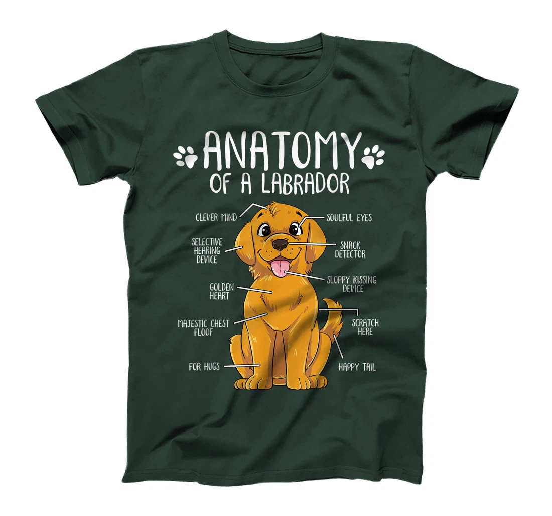Funny Anatomy Labrador Retriever Lab Dog Lover Owner Gift T-Shirt