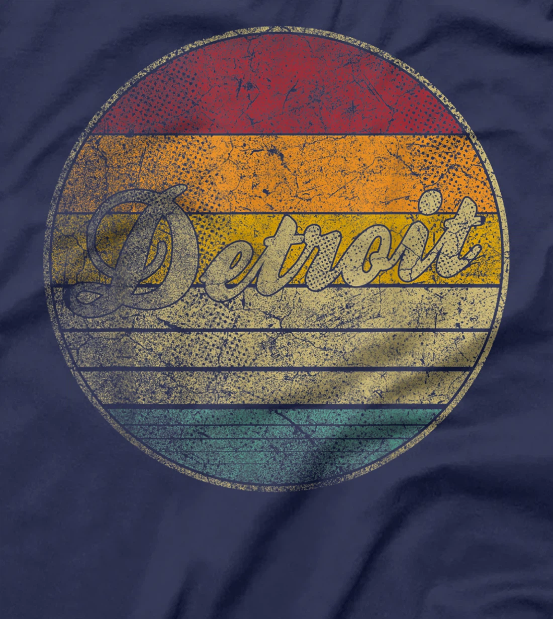 Detroit Michigan Vintage Distressed Retro Silhouette 70s 80s T-Shirt