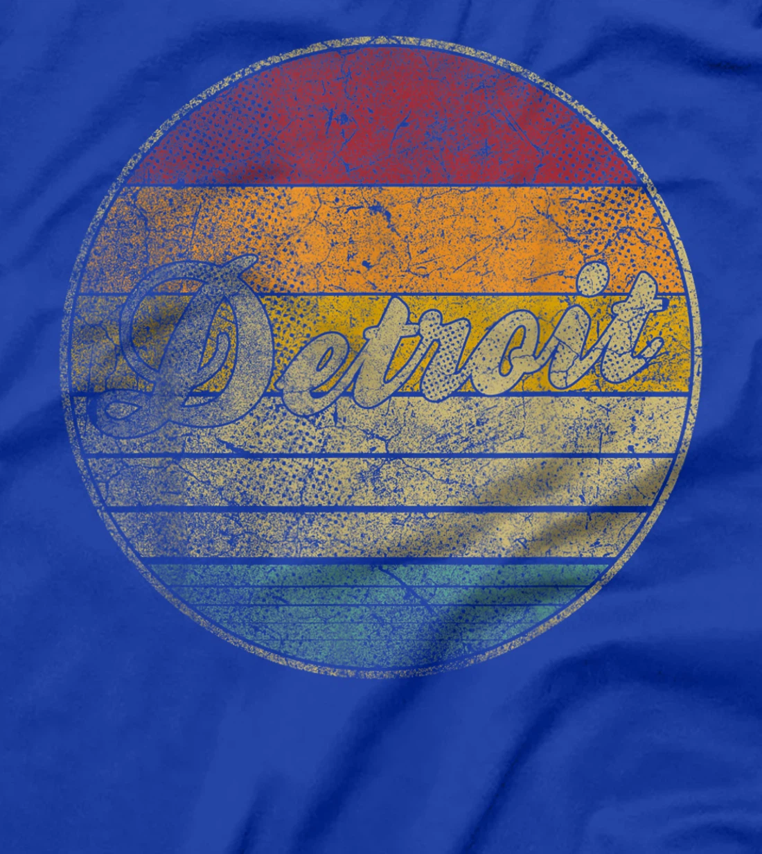 Detroit Michigan Vintage Distressed Retro Silhouette 70s 80s T-Shirt