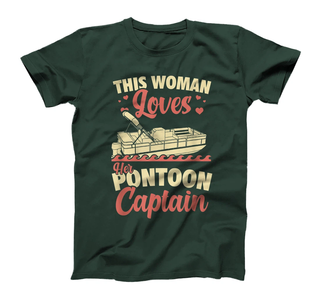 Vintage Pontoon Captain Shirt Women Funny Gift Boat Owner T-Shirt