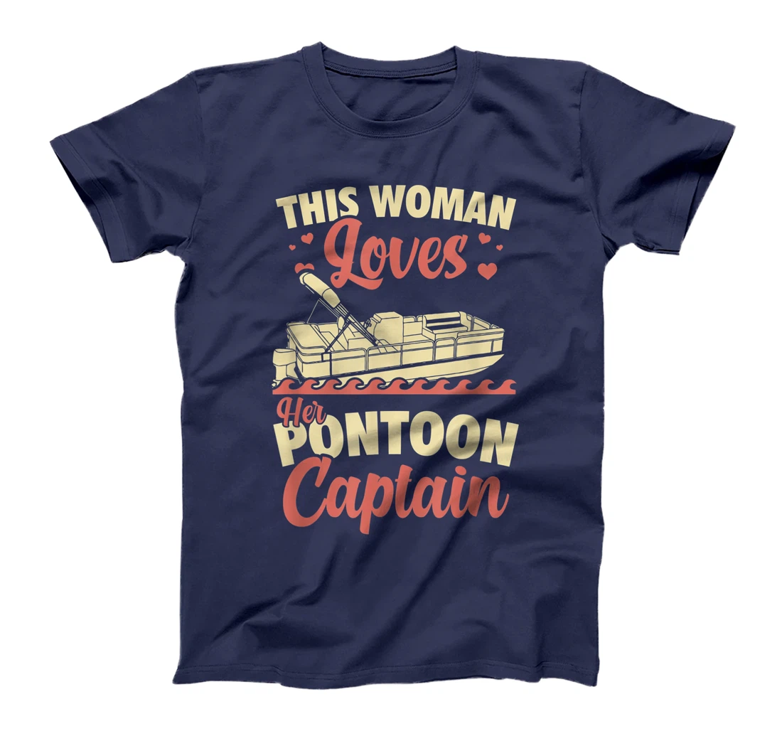 Vintage Pontoon Captain Shirt Women Funny Gift Boat Owner T-Shirt