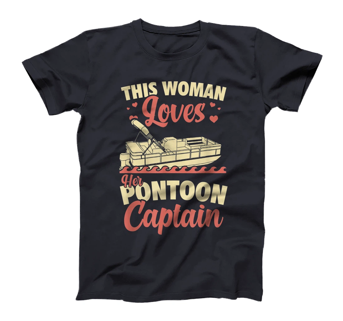 Vintage Pontoon Captain Shirt Women Funny Gift Boat Owner T-Shirt
