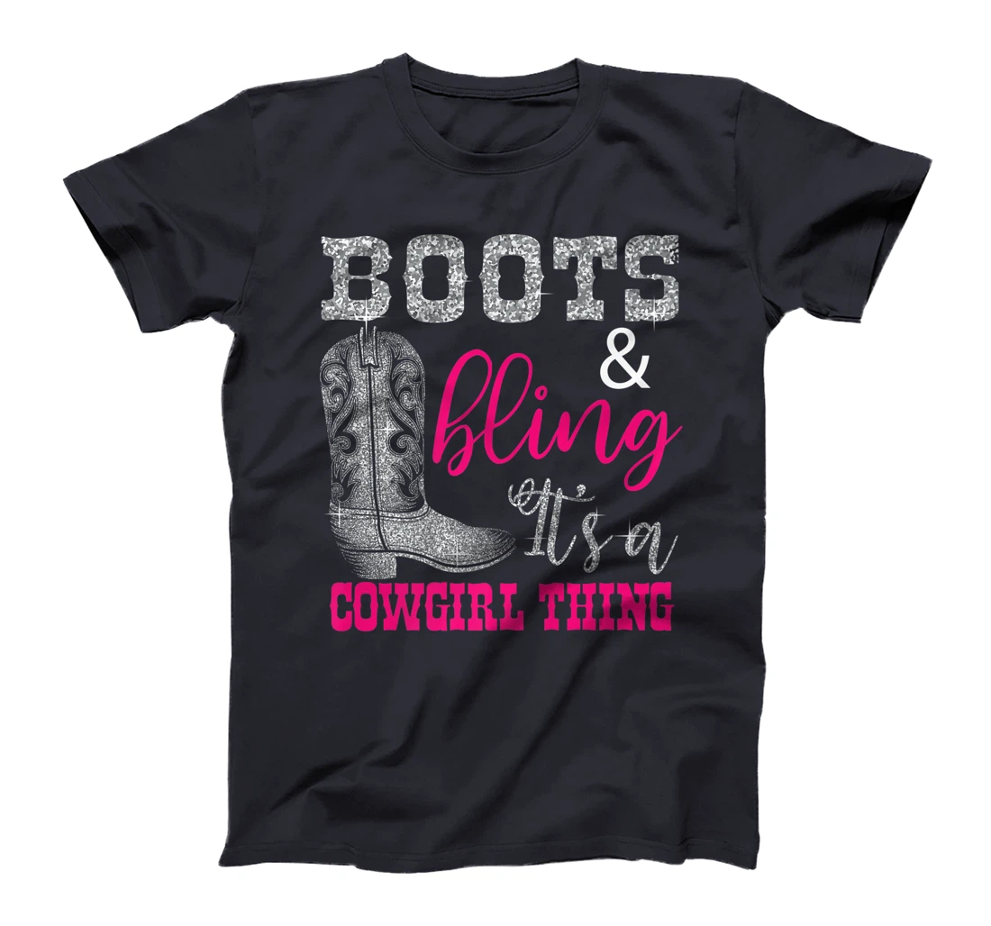 Funny Cowgirl Boots Bling Women Gift Cute Love Country Life Premium T-Shirt