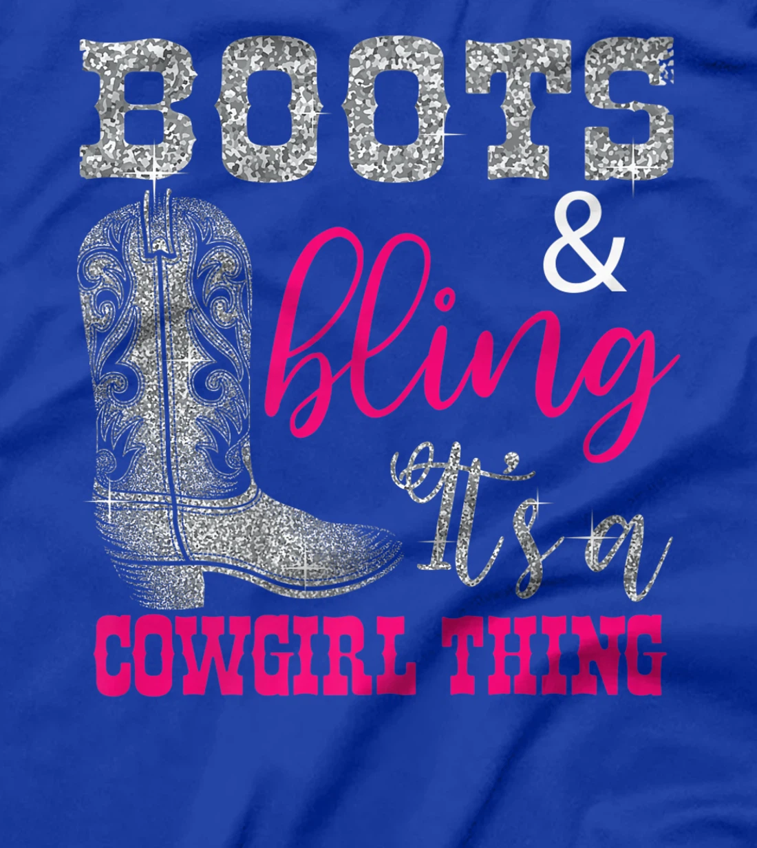 Funny Cowgirl Boots Bling Women Gift Cute Love Country Life Premium T-Shirt