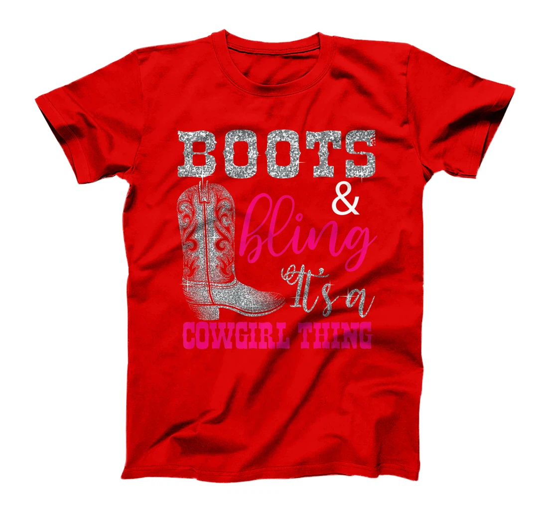 Funny Cowgirl Boots Bling Women Gift Cute Love Country Life Premium T-Shirt