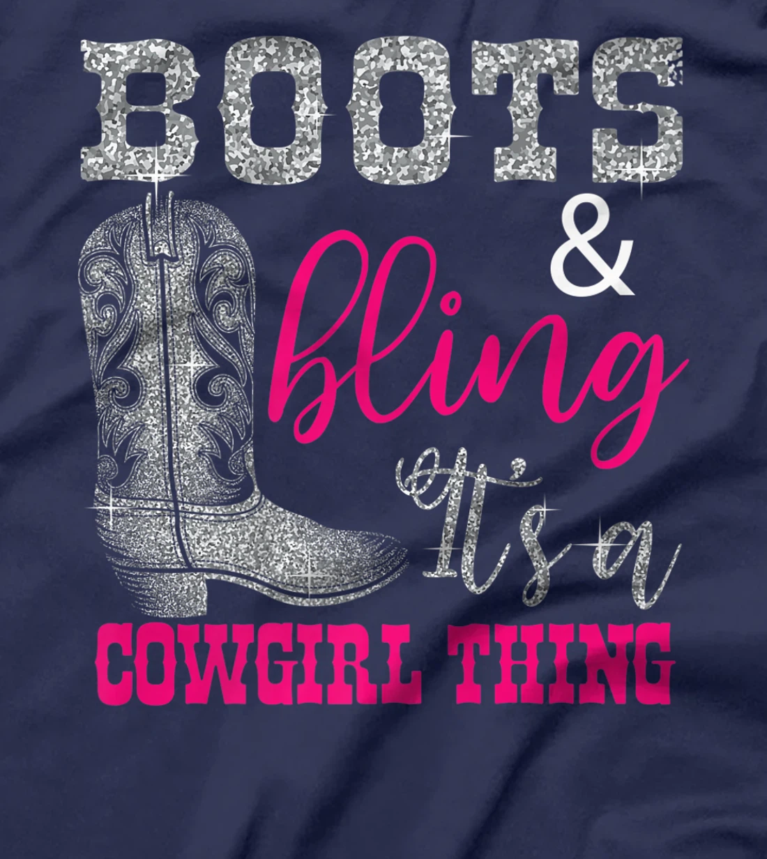 Funny Cowgirl Boots Bling Women Gift Cute Love Country Life Premium T-Shirt