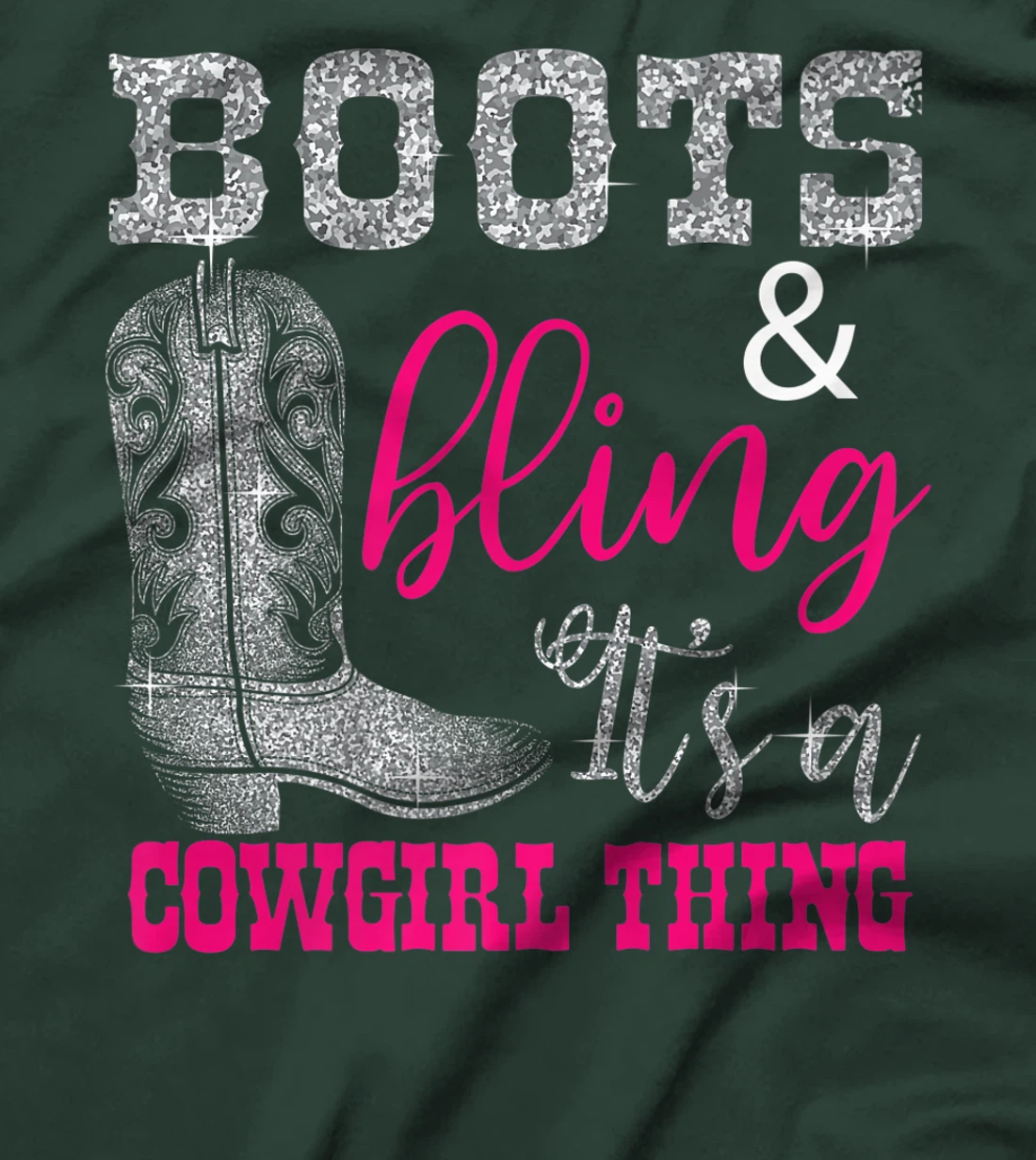 Funny Cowgirl Boots Bling Women Gift Cute Love Country Life Premium T-Shirt