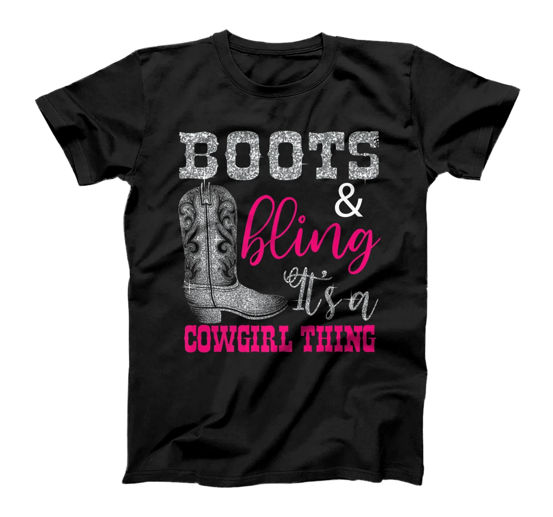 Funny Cowgirl Boots Bling Women Gift Cute Love Country Life Premium T-Shirt
