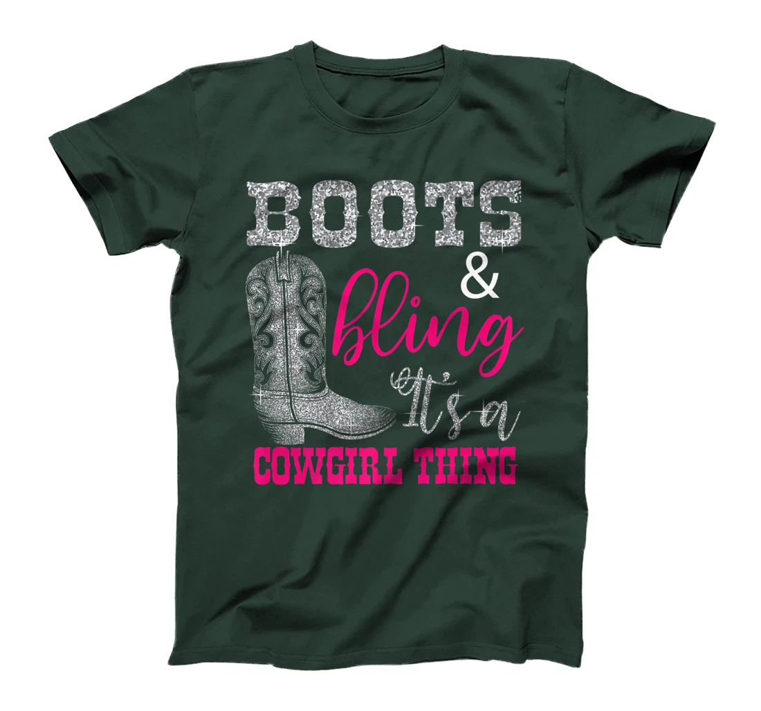 Funny Cowgirl Boots Bling Women Gift Cute Love Country Life Premium T-Shirt