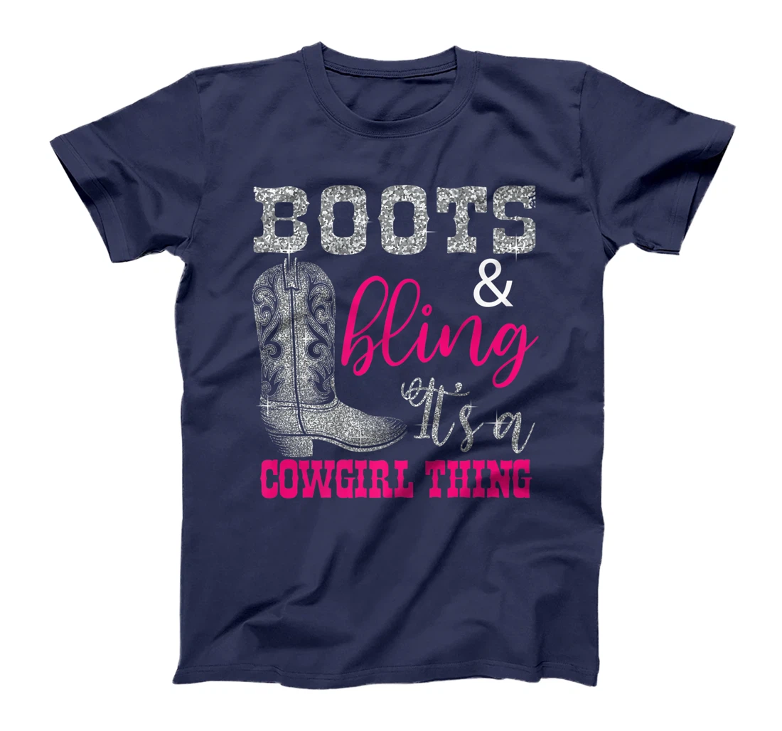 Funny Cowgirl Boots Bling Women Gift Cute Love Country Life Premium T-Shirt