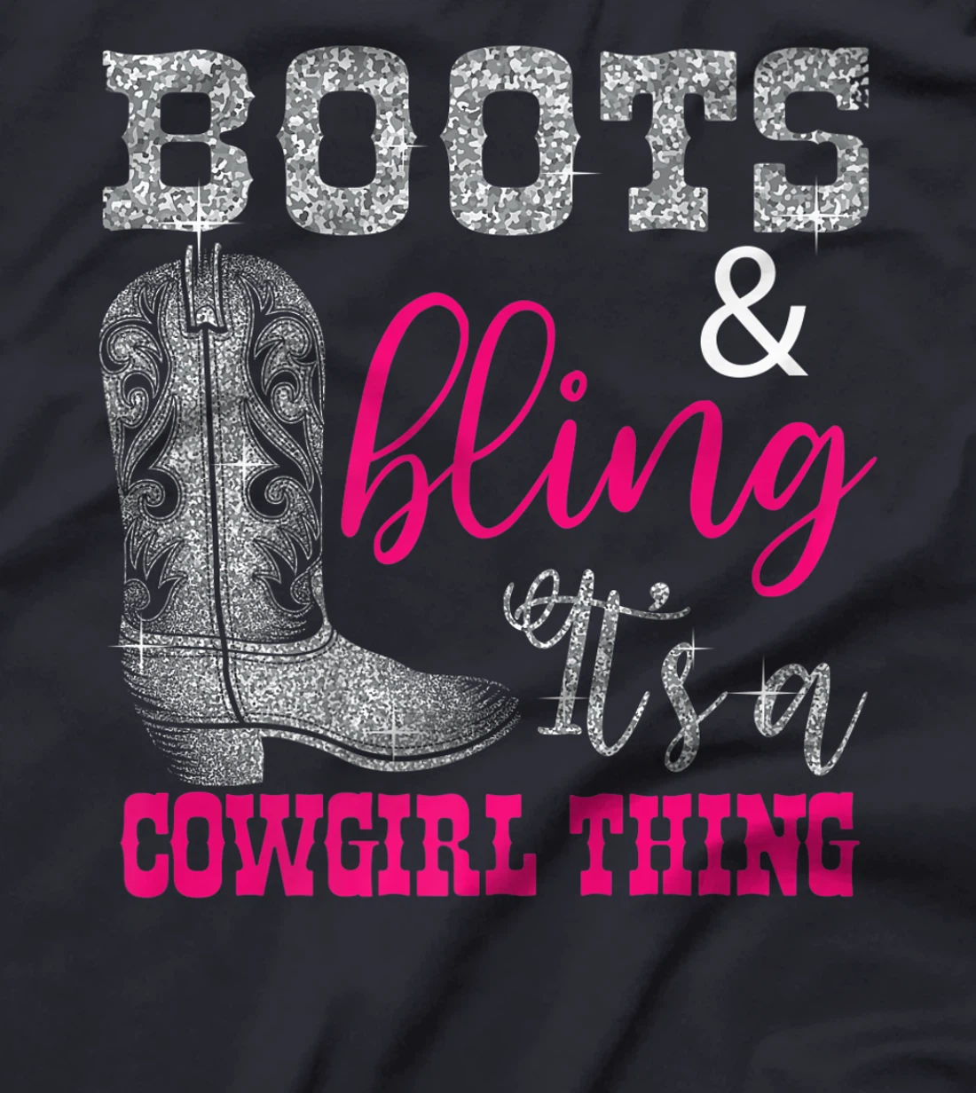 Funny Cowgirl Boots Bling Women Gift Cute Love Country Life Premium T-Shirt
