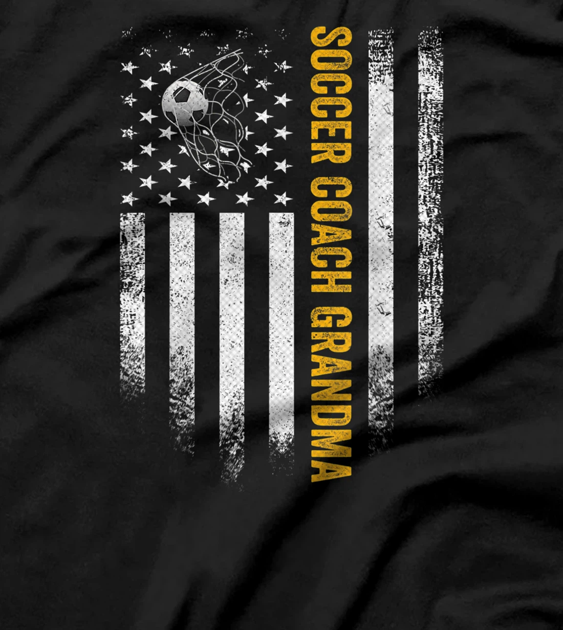 Vintage USA American Flag Proud Soccer Coach Grandma Funny T-Shirt