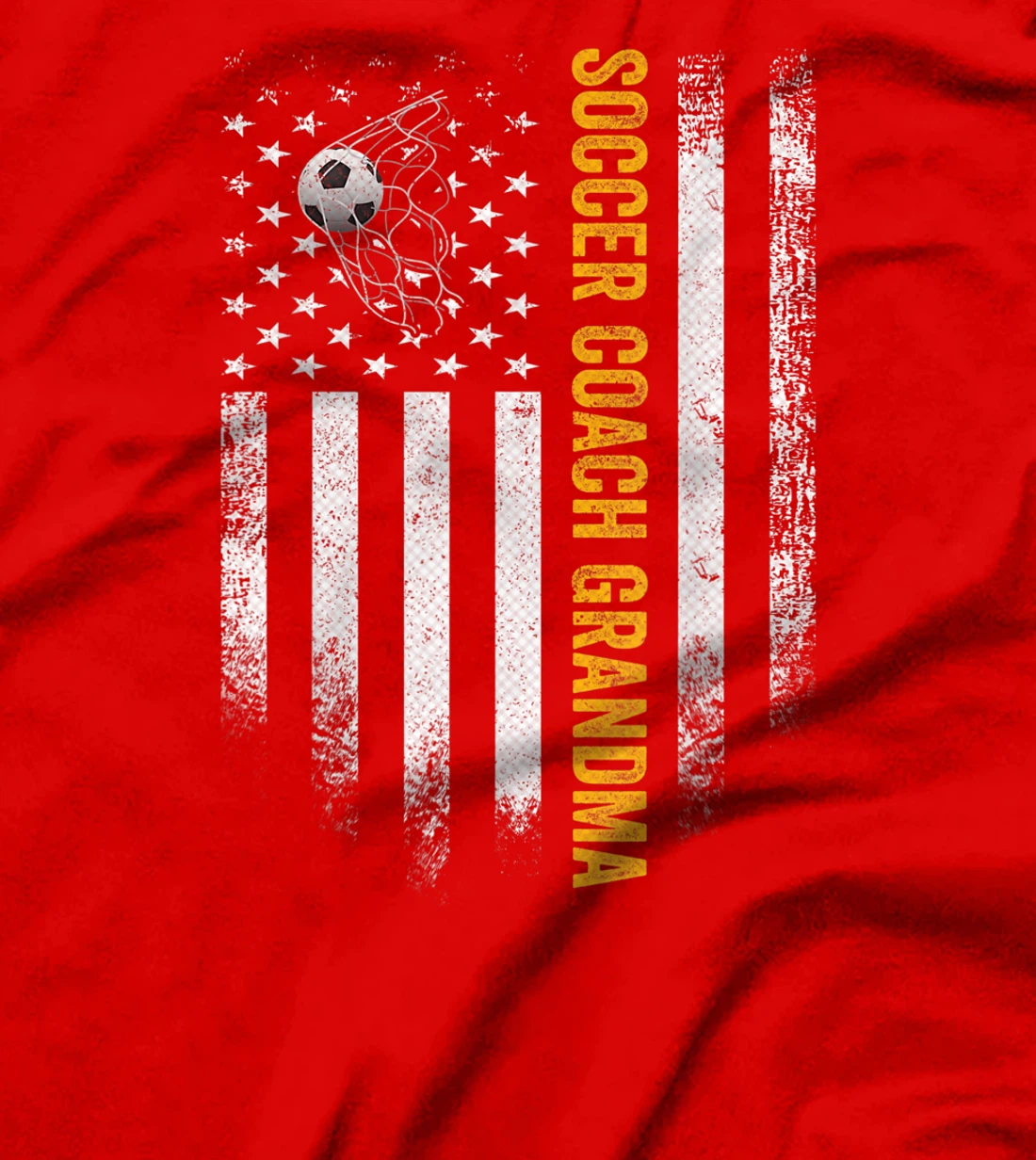 Vintage USA American Flag Proud Soccer Coach Grandma Funny T-Shirt