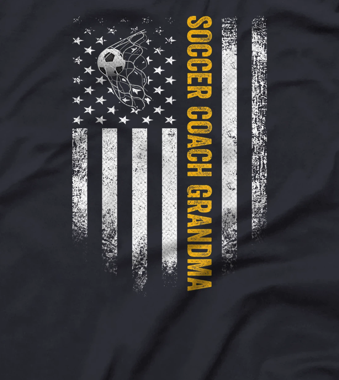 Vintage USA American Flag Proud Soccer Coach Grandma Funny T-Shirt