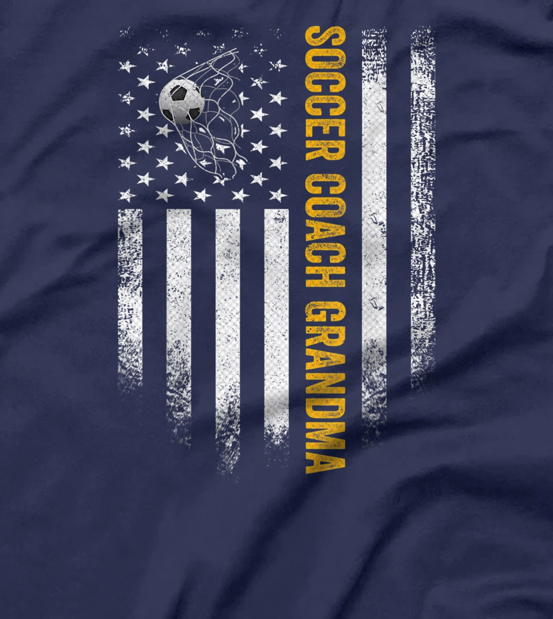 Vintage USA American Flag Proud Soccer Coach Grandma Funny T-Shirt