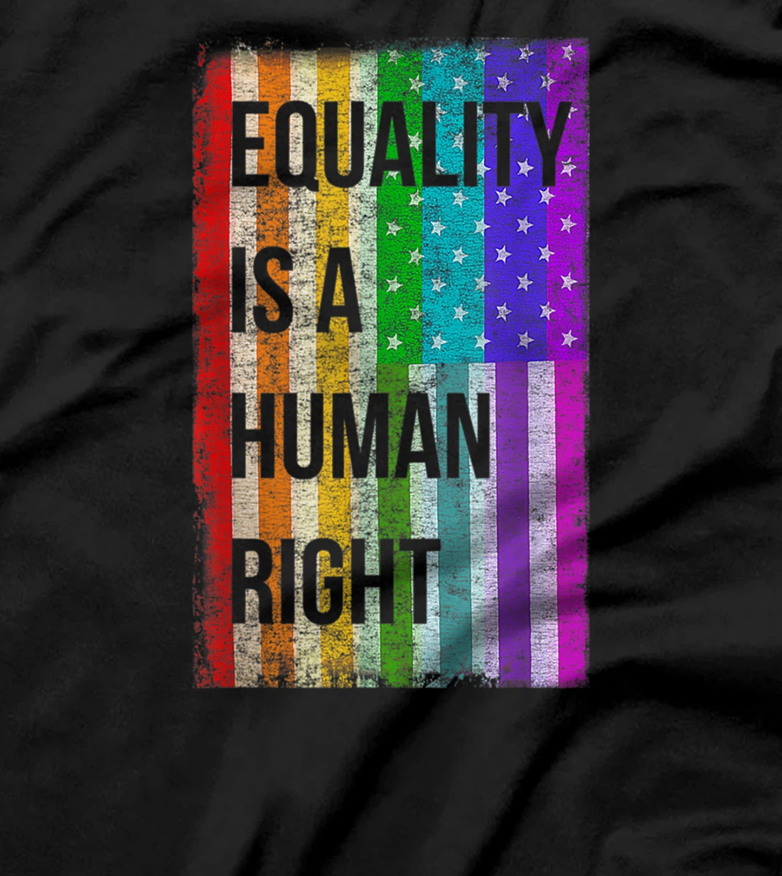 Equality Is A Human Right American Flag Gay Pride T-Shirt