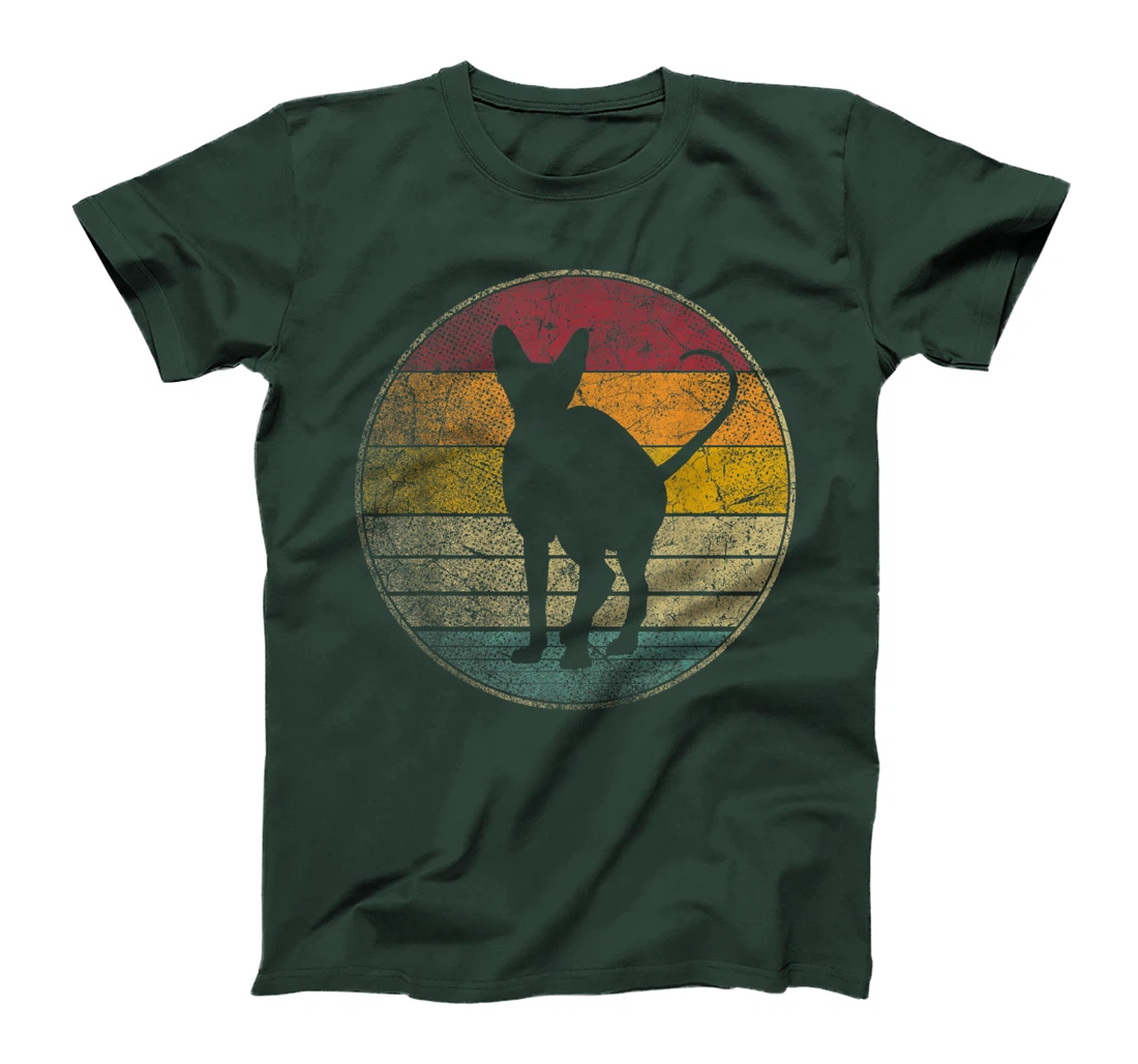 Sphynx Cat Shirt Vintage Distressed Retro Silhouette 70s 80s T-Shirt