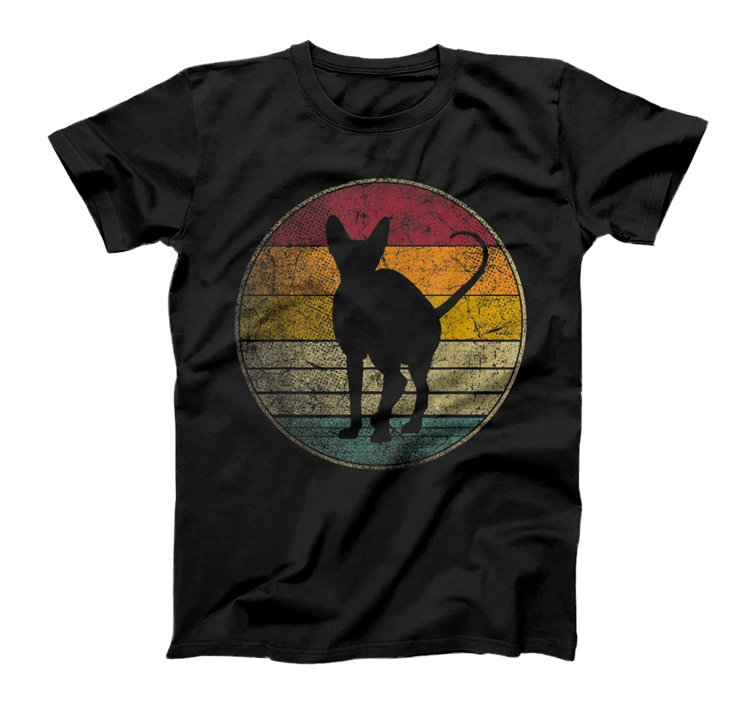 Sphynx Cat Shirt Vintage Distressed Retro Silhouette 70s 80s T-Shirt