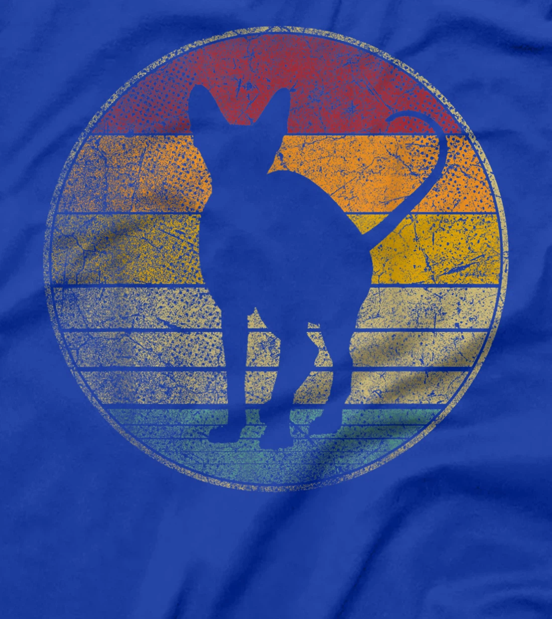 Sphynx Cat Shirt Vintage Distressed Retro Silhouette 70s 80s T-Shirt