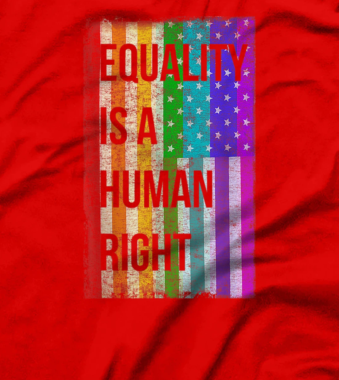 Equality Is A Human Right American Flag Gay Pride T-Shirt