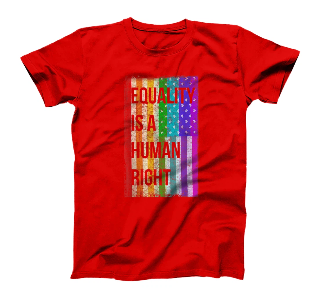 Equality Is A Human Right American Flag Gay Pride T-Shirt