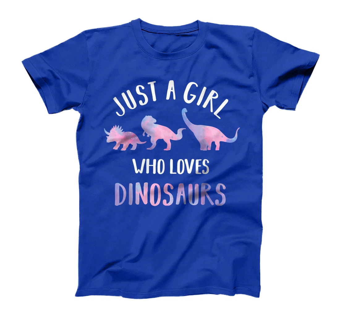 Just A Girl Who Loves Dinosaurs Cute Floral Dino Lover Gift T-Shirt