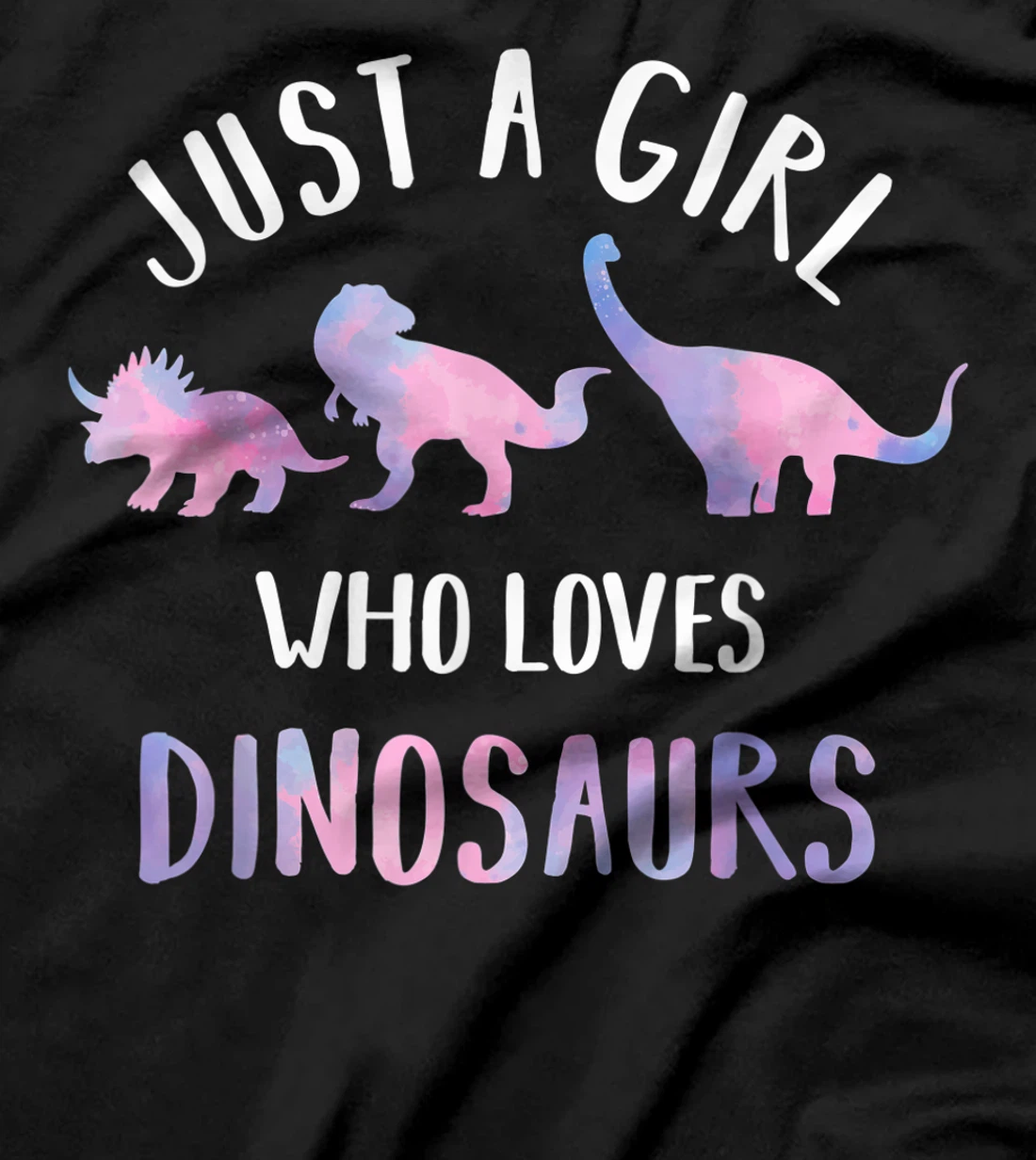 Just A Girl Who Loves Dinosaurs Cute Floral Dino Lover Gift T-Shirt