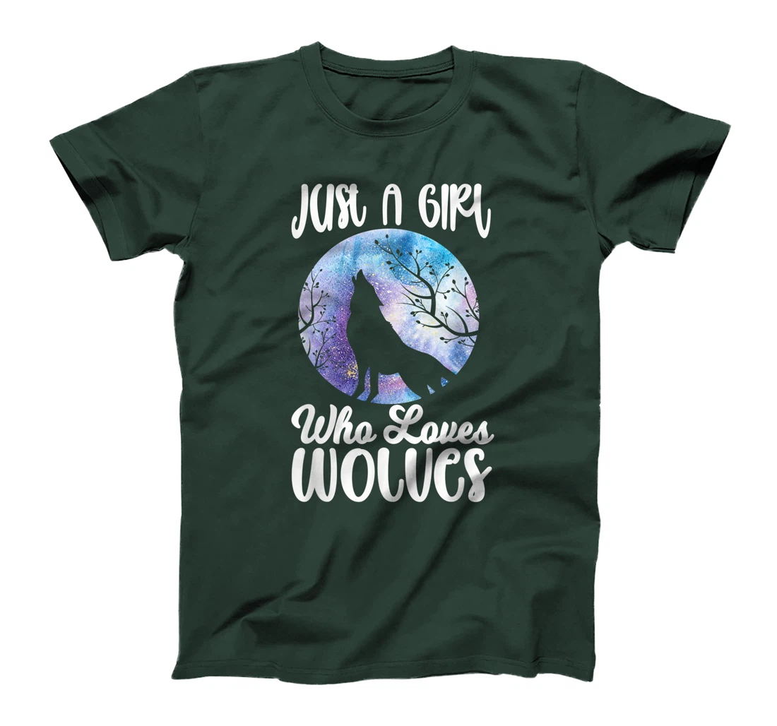 Just a Girl who loves Wolves Funny Wolf Lover Women Gift T-Shirt