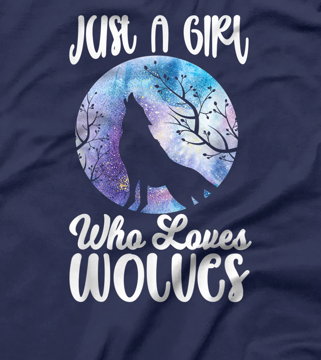 Just a Girl who loves Wolves Funny Wolf Lover Women Gift T-Shirt