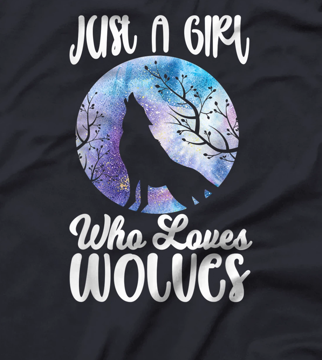 Just a Girl who loves Wolves Funny Wolf Lover Women Gift T-Shirt