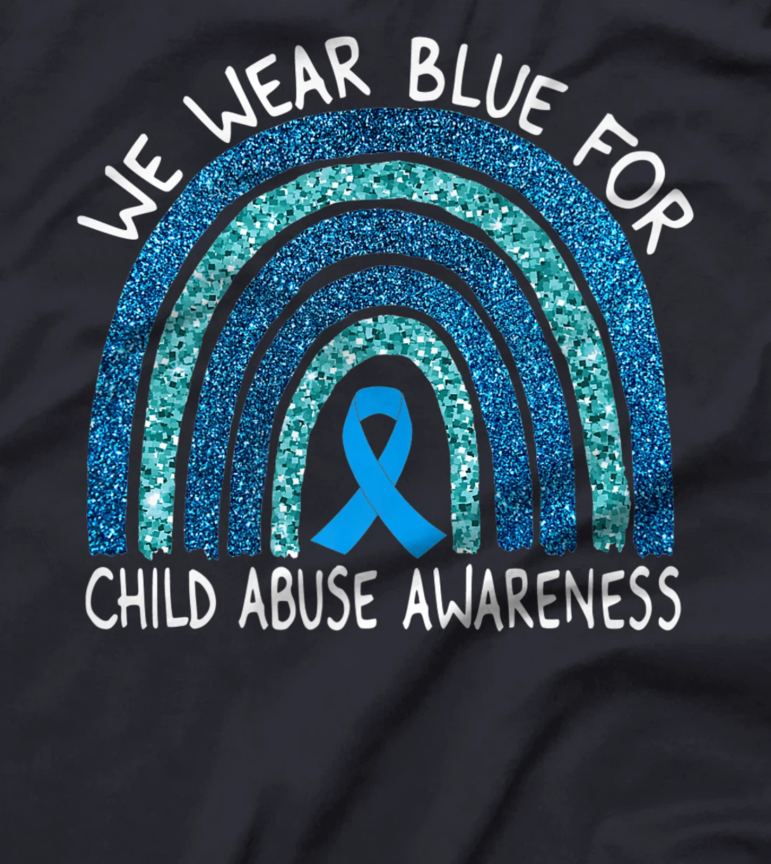 We Wear Blue For Child Abuse Awareness Rainbow Gift Premium T-Shirt