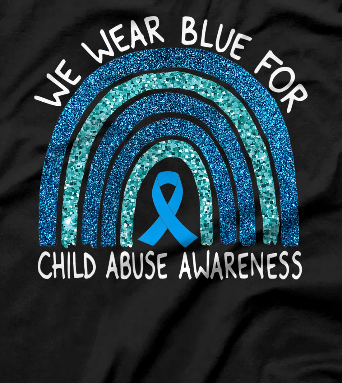 We Wear Blue For Child Abuse Awareness Rainbow Gift Premium T-Shirt