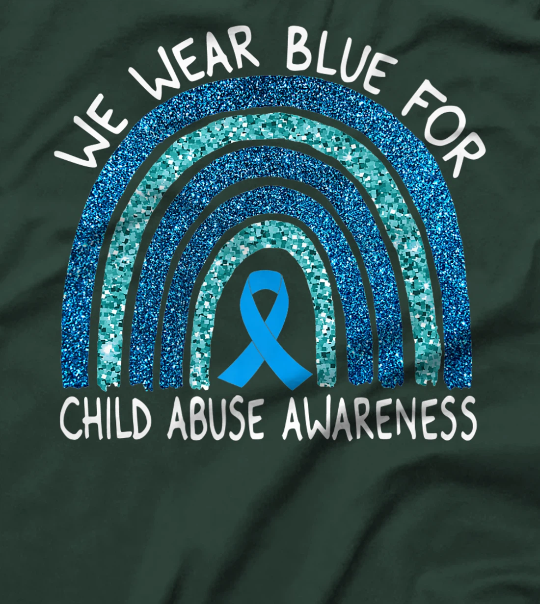We Wear Blue For Child Abuse Awareness Rainbow Gift Premium T-Shirt