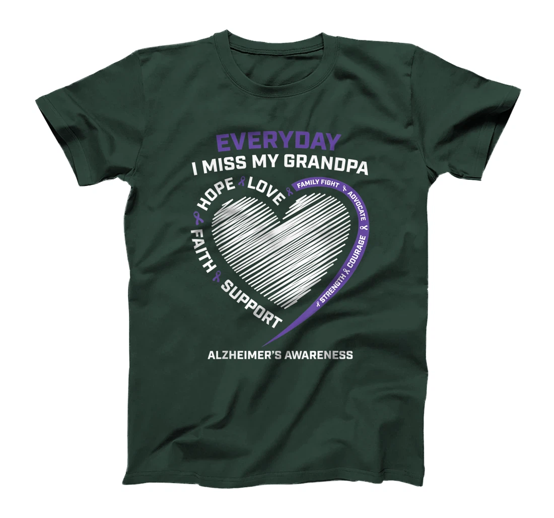 Dementia Gifts Purple In Memory Grandpa Alzheimers Awareness T-Shirt