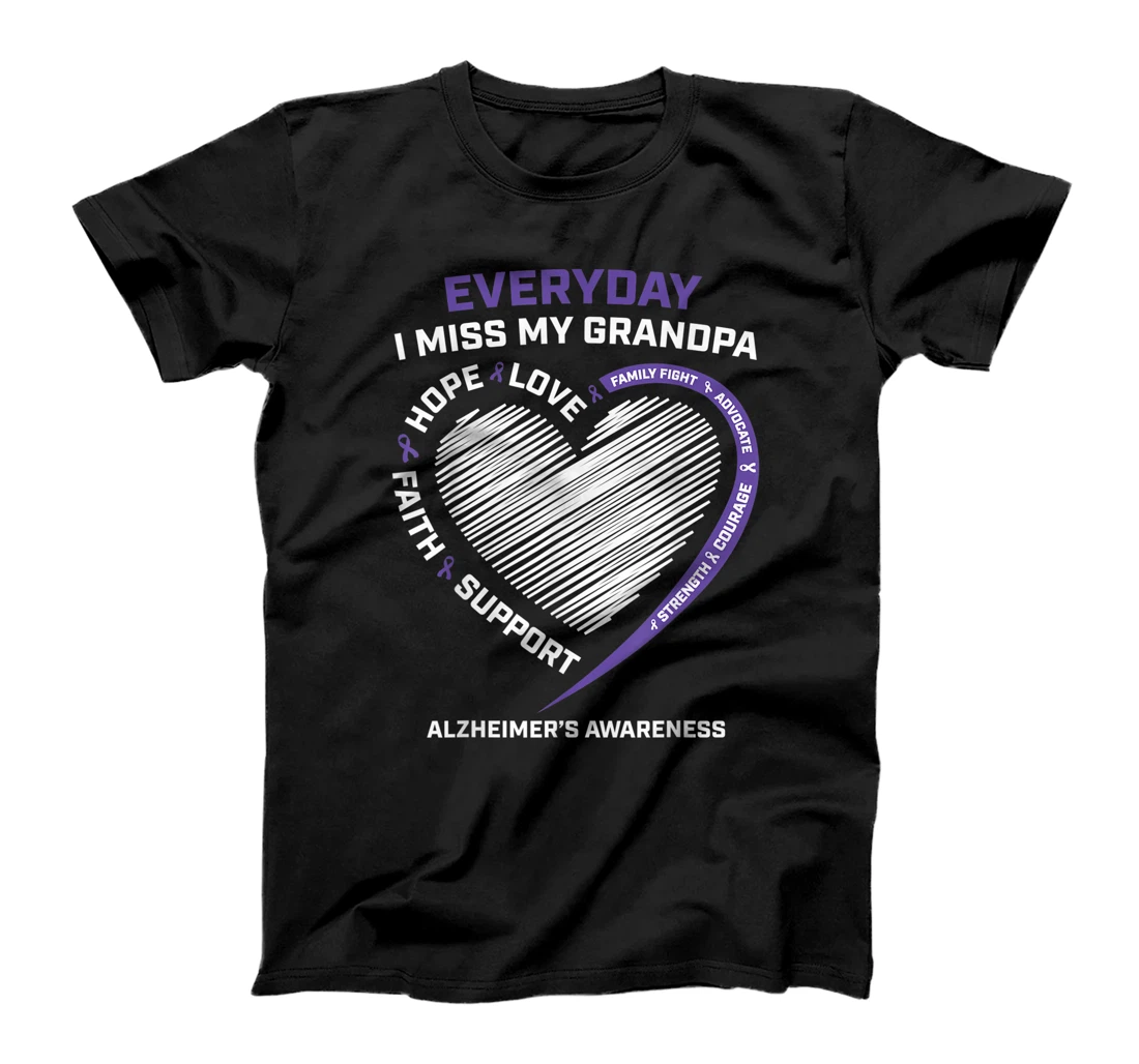 Dementia Gifts Purple In Memory Grandpa Alzheimers Awareness T-Shirt