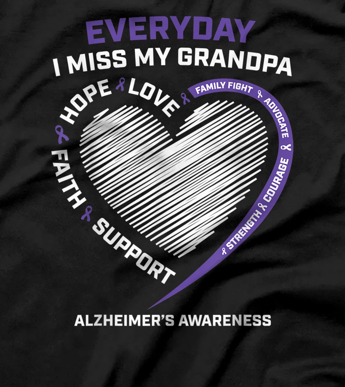 Dementia Gifts Purple In Memory Grandpa Alzheimers Awareness T-Shirt