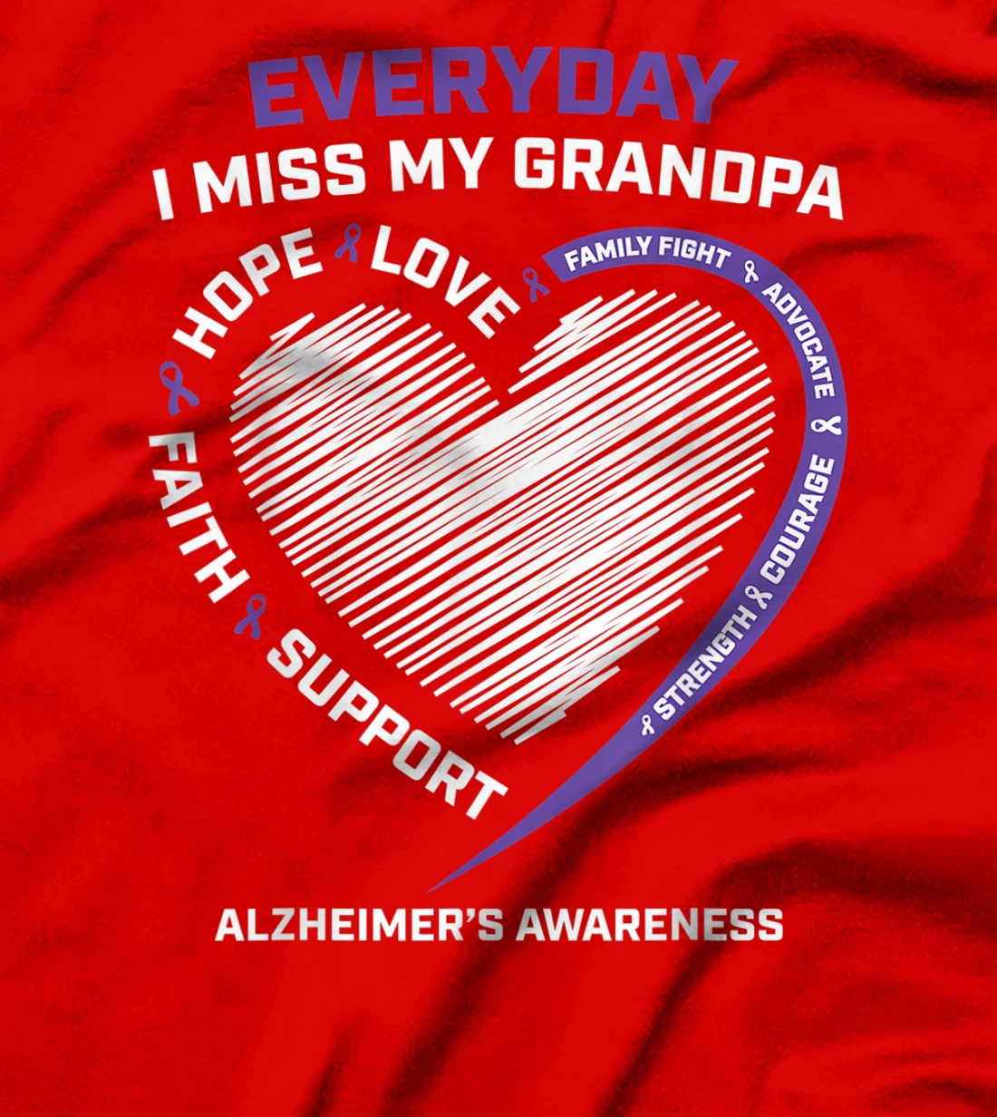 Dementia Gifts Purple In Memory Grandpa Alzheimers Awareness T-Shirt