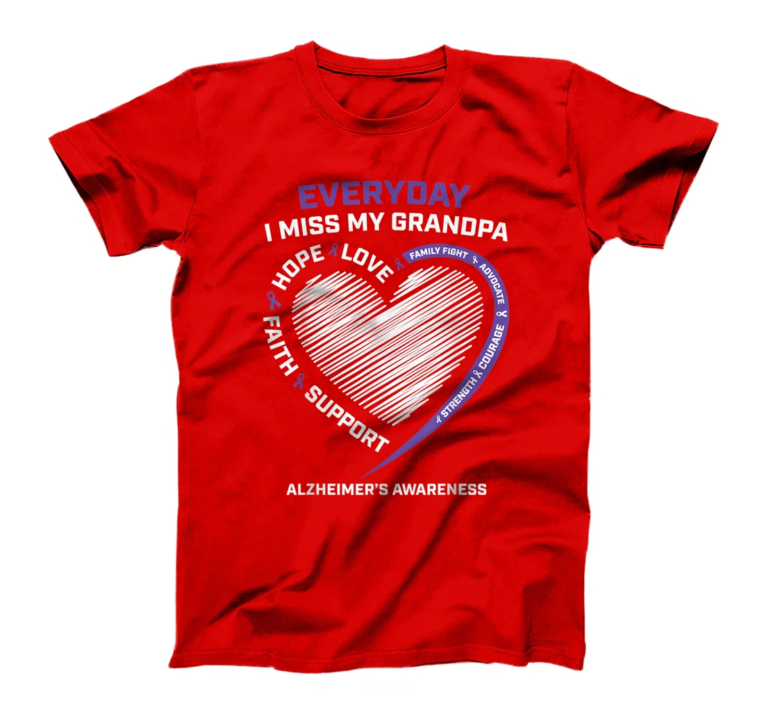 Dementia Gifts Purple In Memory Grandpa Alzheimers Awareness T-Shirt