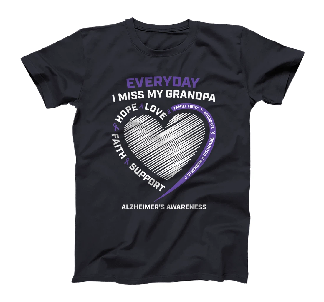 Dementia Gifts Purple In Memory Grandpa Alzheimers Awareness T-Shirt