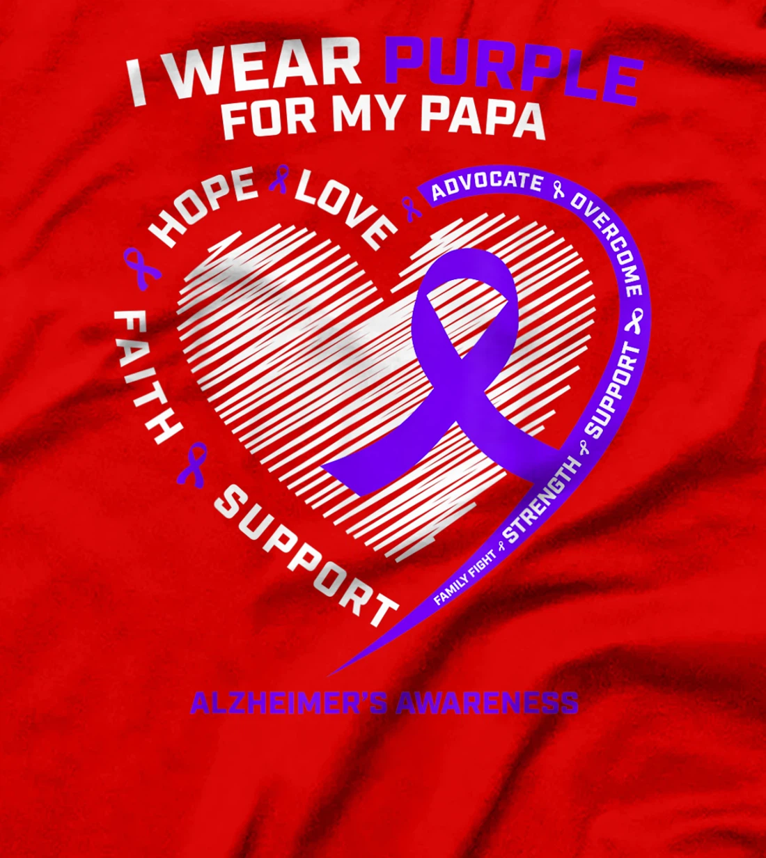 Purple Dementia Gift Great Grandpa Papa Alzheimers Awareness T-Shirt