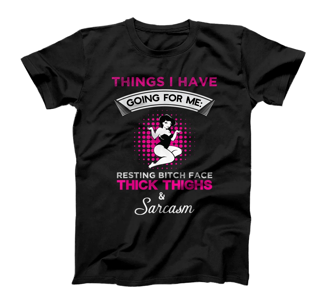 Thick Thighs & Sarcasm Curvy Women Plus Size Curves Gift T-Shirt