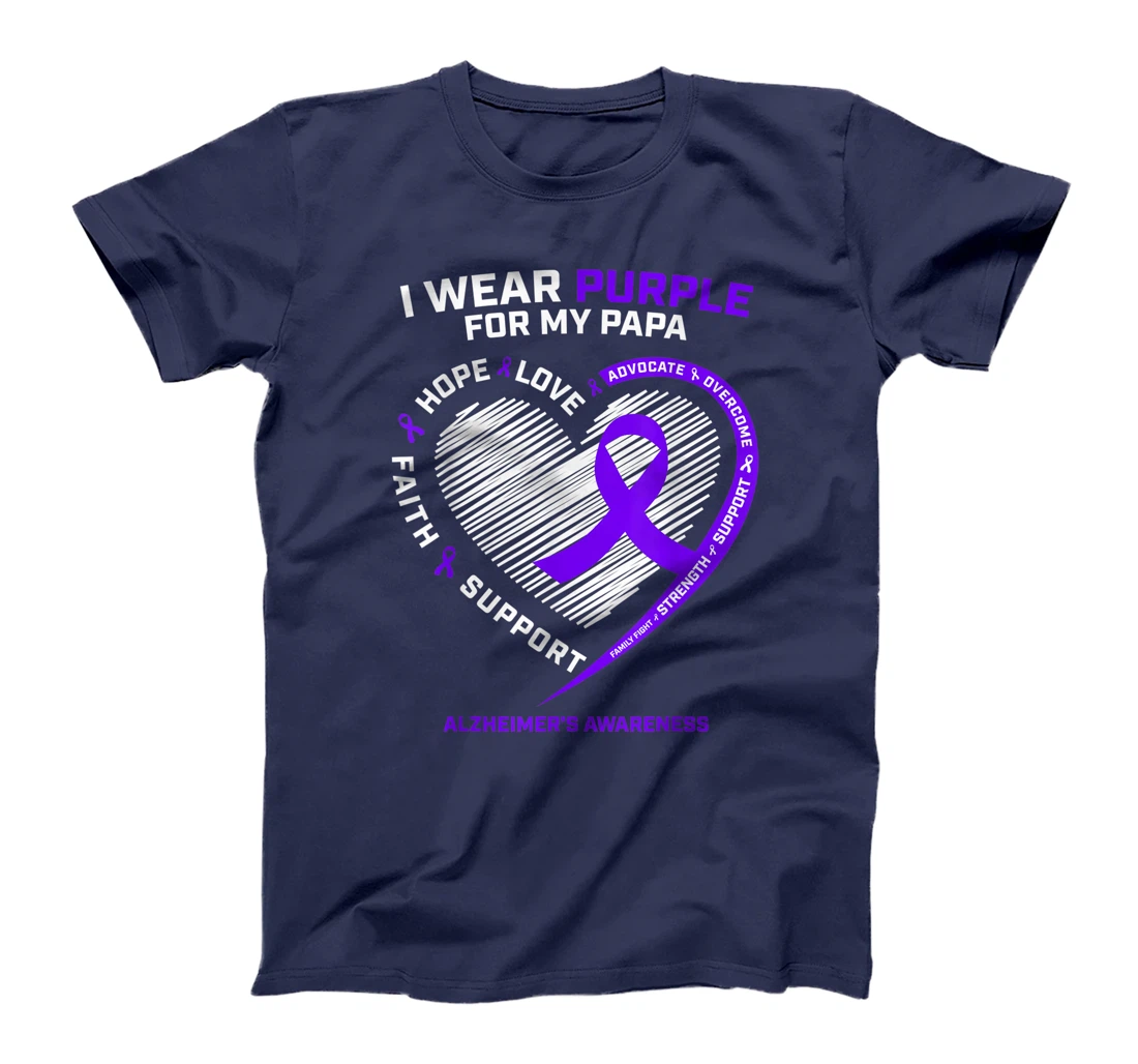 Purple Dementia Gift Great Grandpa Papa Alzheimers Awareness T-Shirt