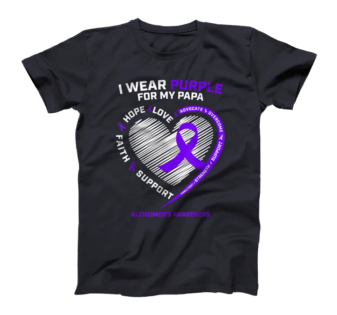 Purple Dementia Gift Great Grandpa Papa Alzheimers Awareness T-Shirt