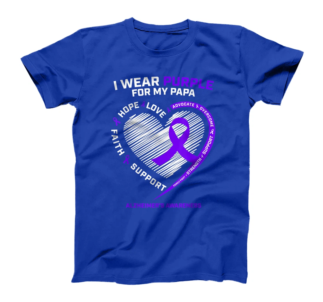 Purple Dementia Gift Great Grandpa Papa Alzheimers Awareness T-Shirt