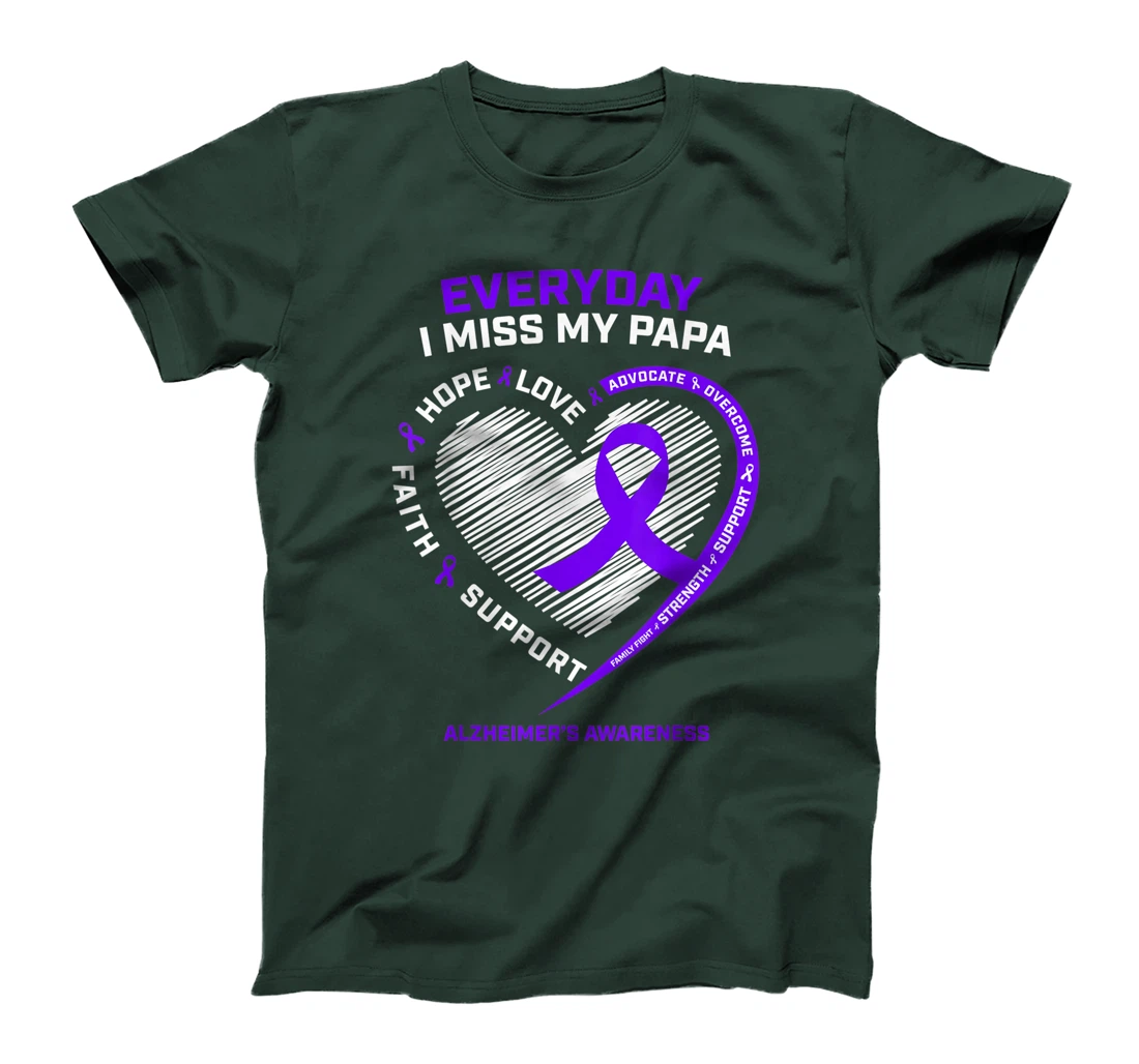 Grandpa Loving Memory Of Miss My Papa Alzheimers Awareness T-Shirt