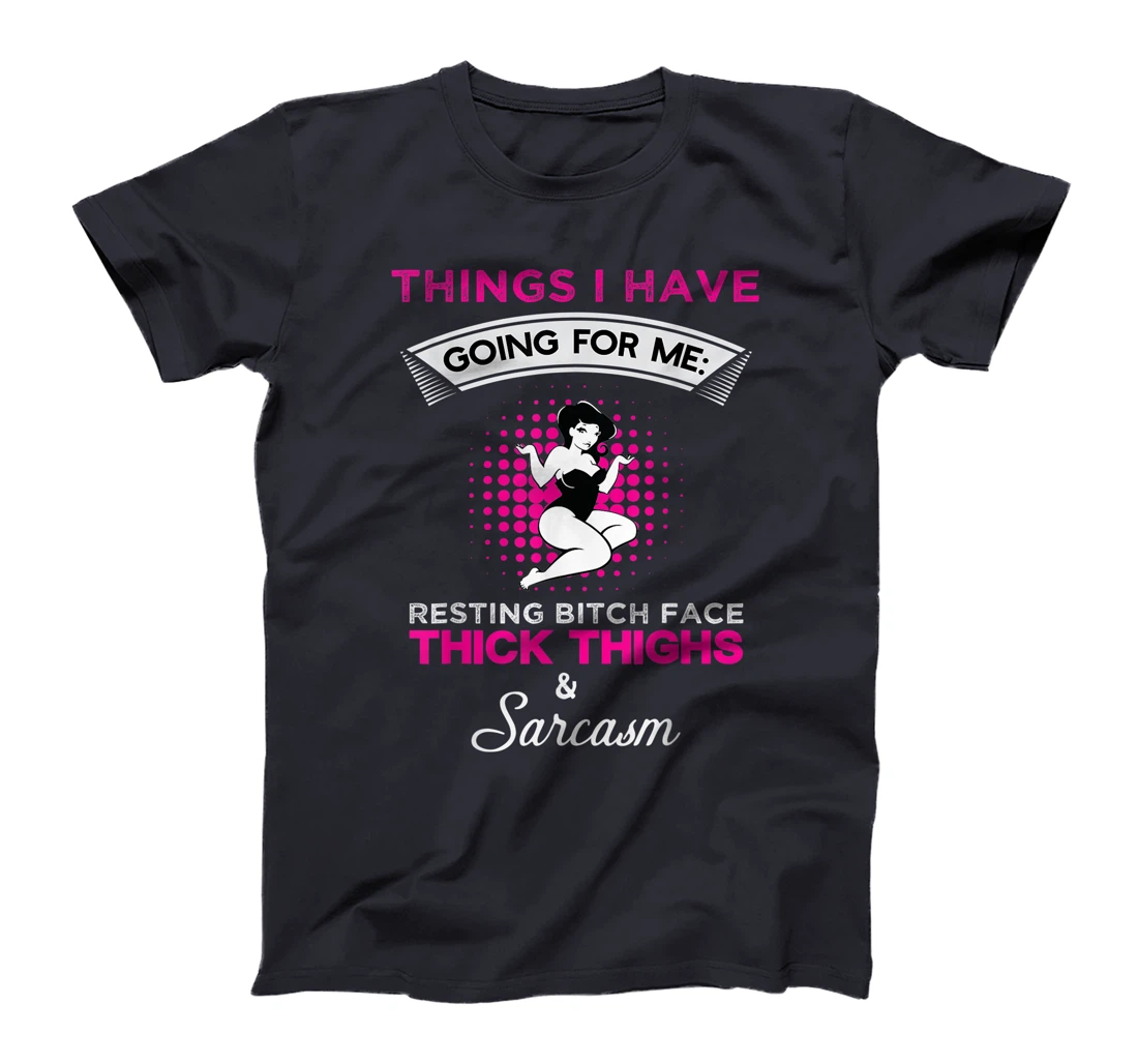 Thick Thighs & Sarcasm Curvy Women Plus Size Curves Gift T-Shirt