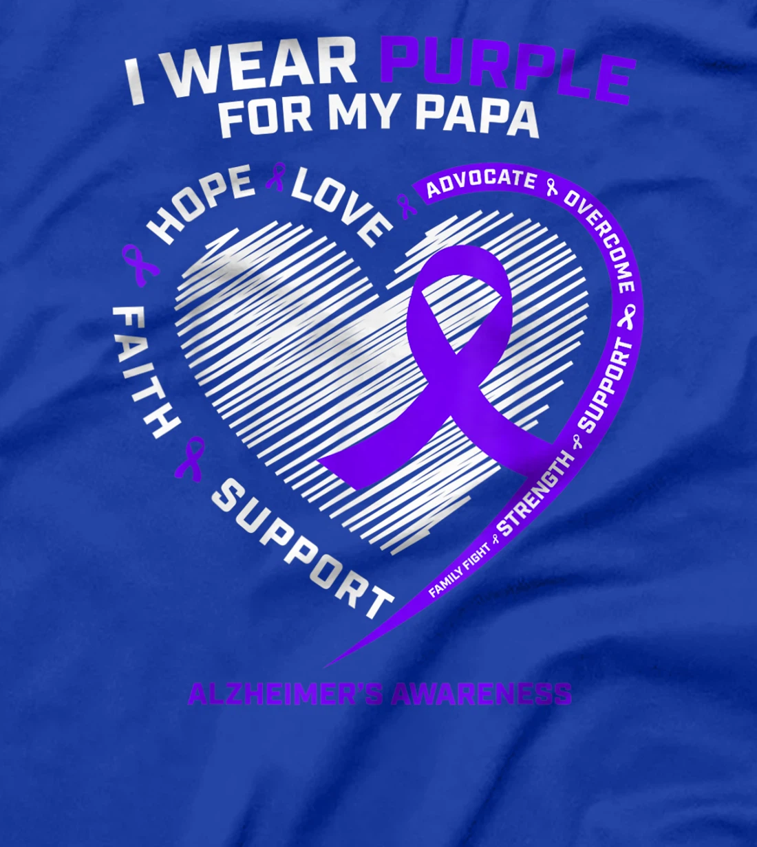 Purple Dementia Gift Great Grandpa Papa Alzheimers Awareness T-Shirt