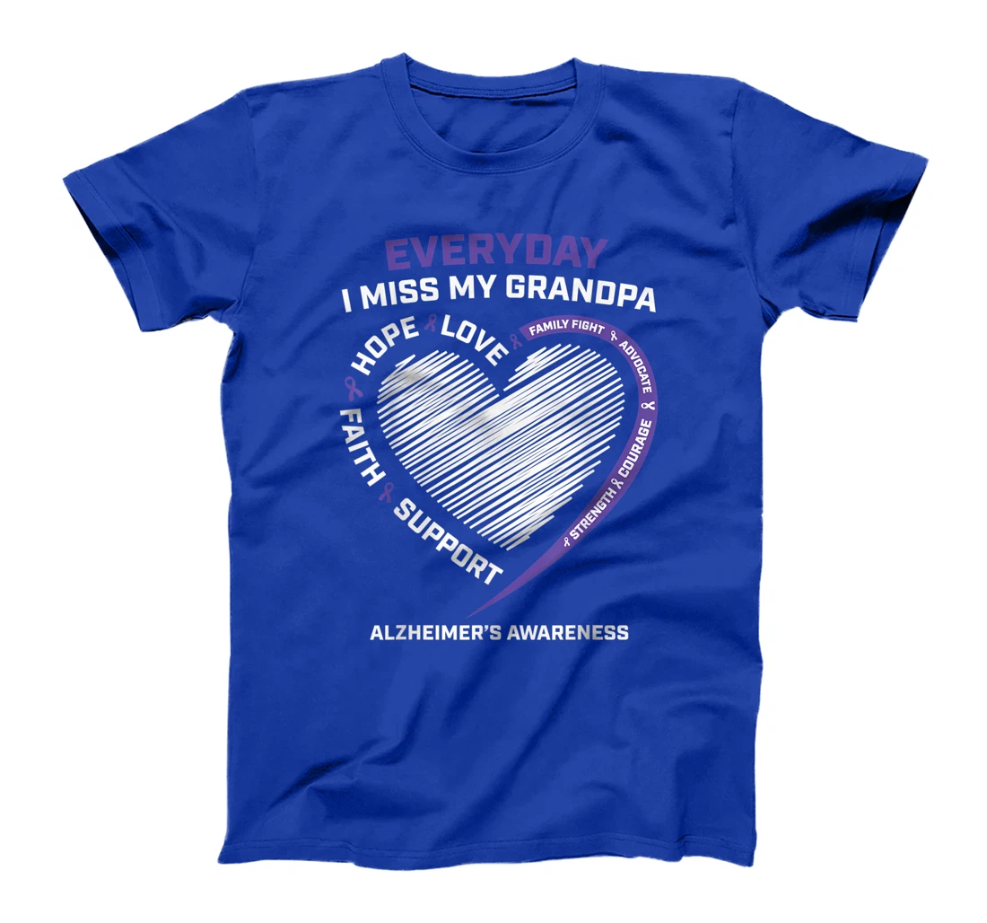 Dementia Gifts Purple In Memory Grandpa Alzheimers Awareness T-Shirt
