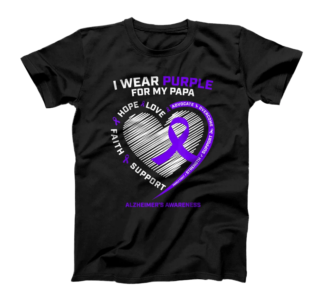 Purple Dementia Gift Great Grandpa Papa Alzheimers Awareness T-Shirt